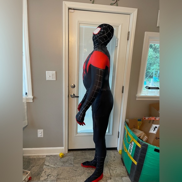 Miles Morales Spider-Man Across the Spider-Verse Cosplay Costume Adult  Jumpsuit - Picture 7 of 10